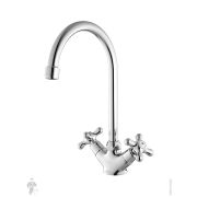 Механизм слива для высокого бачка Simas одинарный, труба хром R 01 chromo