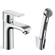 Смеситель Hansgrohe Metris 31285000 для умывальника с гигиеническим душем (комплект)