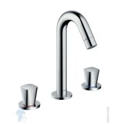 Смеситель Hansgrohe Logis 71133 для умывальника двухзахватный на 3 отверстия, с донным клапаном,хром