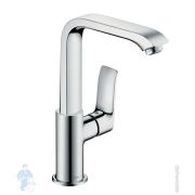 Смеситель Hansgrohe Metris 31087 для умывальника с высоким поворотным изливом, донным клапаном