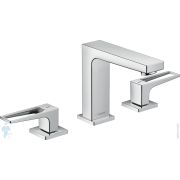 Смеситель Hansgrohe Metropol 74514000 на раковину на 3 секции с клапаном, излив 110 мм, ручка-петля