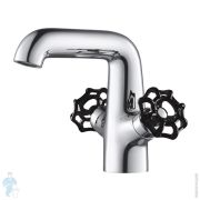 Смеситель Zeegres Z.Modena 19093001 для раковины, двухзахватный, черные ручки (19093001+95701012*2)