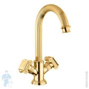 Смеситель CEZARES OLIMP-LS2-03/24-O для раковины, с донным клапаном, золото 24 карат/ручки металл
