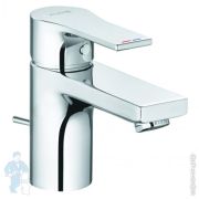 Смеситель для раковины Bossini Apice E89602043 однозахватный, низкий излив, донный клап. сат. золото