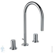 Смеситель для умывальника Laufen KARTELL на 3 отверстия, донный клапан, хром 3.1233.3.004.221.1