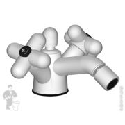 Смеситель для биде Fantini I Balocchi 60130562F двухзахватный, донный клапан, черный матовый