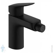 Смеситель Hansgrohe Logis для биде, однозахватный, излив 100, с донным клапаном черный мат. 71200670