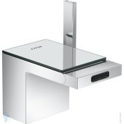 Смеситель Axor MyEdition 47210000 для биде, однорычажный, сливной гарнитур, хром/зекр.стекло