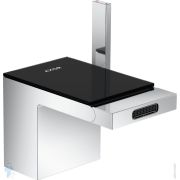 Смеситель Axor MyEdition 47210600 для биде, однорычажный, сливной гарнитур, хром/черн.стекло