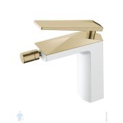 Смеситель Boheme Venturo 386-W для биде, на 1 отверстие, однозахватный, белый+золото