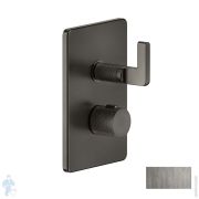 Смеситель Gessi Inciso 58136.707 для ванны/душа, встр., термостат, на 3 вых., внеш.часть, черн. мет
