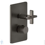 Смеситель Gessi Inciso 58236.299 для ванны/душа, встр., термостат, на 3 вых., внешняя часть, черный