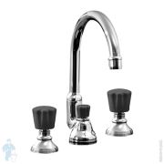 Смеситель для раковины высокий Devon&Devon Black Morris DDMRBL301ACR на 3 отверстия, д/к., хром/чер