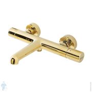 Смеситель для ванны BelBagno UNO-VASM-ORO 130 мм,двухзахватный,фиксированный излив,золото