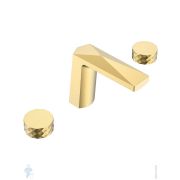 Смеситель Boheme Venturo для раковины, на 3 отверстия, двухзахватный, золото 150-G-DIAMOND