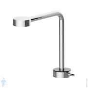 Смеситель для раковины CISAL Slim излив 211 мм, с донным клапаном клик-клак, хром/черный SM0017106T