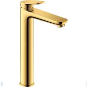 Смеситель для раковины Duravit Wave XL однозахватный, высокий излив 236мм, цвет: золото WA1040002034