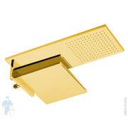Верхний душ Fantini Venezia 490х350 настенный двойной: дождь/каскад, золото 86018035B