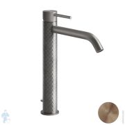 Смеситель Gessi 316 Intreccio 54104.726 для умывальника, высокий, однозахватный, с д/к, бронза браш