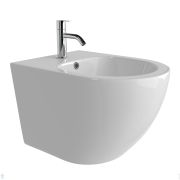 Биде подвесное Ceramicanova Forma 480х370х325 отверстие под смеситель, крепеж, д/к, белый CN3010