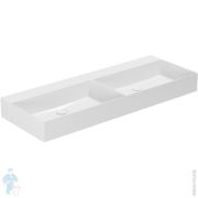 Умывальник двойной Azzurra Elegance (1020х450х130) подв., б/отв. под смес., белый ELLP12245DQ0BI*0