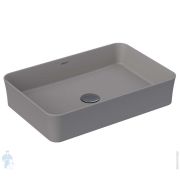 Раковина накладная BERGES Ego SL 181069 прямоуг., 550х380х115 без отв. под смеситель, мат. серый