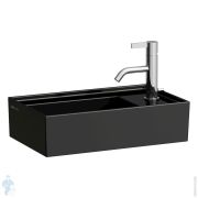 Раковина Laufen KARTELL 8.1533.4.020.111.1 (460х280х150) полочка для смесителя справа, скрытый слив-перелив, черный глянец