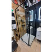 Уценка! Душевой уголок IDDIS Slide (900х900х1950) квадратный, черный, стекло прозр, алюм. профиль
