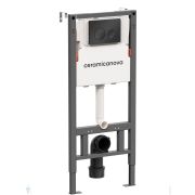 Инсталляция Сeramicanova Balance 500х1125 с кнопкой смыва Circle,креплениями,черный мат. CN121001MB