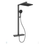 Душевая система SANCOS Vos SC6100GG c термостатом, изливом, верхний/ручной душ, вороненая сталь