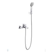 Смеситель для ванны/душа Aquatek Лира AQ1449CR настенный, с душевым гарнитуром, цвет: хром