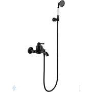 Смеситель для ванны/душа Aquatek Классик AQ1549MB настенный, с душевым гарнитуром, черный матовый
