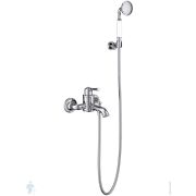 Смеситель для ванны/душа Aquatek Классик AQ1549CR настенный, с душевым гарнитуром, цвет: хром