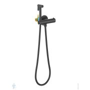 Смеситель с гигиеническим душем Aquatek Оберон AQ1027MB термостатический, черный матовый