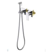 Набор с гигиеническим душем Aquatek Лира AQ1420CR встраиваемый, 2 отв., однозахватный, цвет: хром