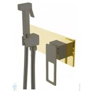Смеситель Boheme Q 147-GB встраиваемый, с гигиеническим душем, однозахватный, золото+черный