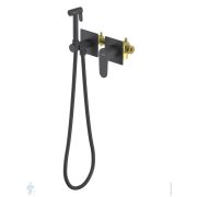 Набор с гигиеническим душем Aquatek Оберон AQ1220MB встраиваемый, 2 отв., однозахватный, черный мат