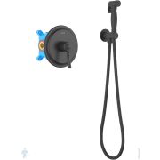 Набор с гигиеническим душем 4в1 Aquatek Классик AQ1519MB встраиваемый, однозахватный, черный матовый