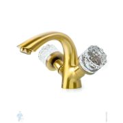 Смеситель Boheme Crystal 311-CRST для раковины, на 1 отверстие, двухзахватный, бронза
