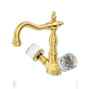 Смеситель Boheme Crystal 312-CRST для раковины, на 1 отверстие, двухзахватный, бронза
