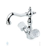 Смеситель Boheme Crystal 272-CRST для раковины, на 1 отверстие, двухзахватный, хром