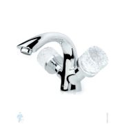 Смеситель Boheme Crystal 271-CRST для раковины, на 1 отверстие, двухзахватный, хром