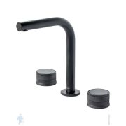 Смеситель Boheme Prestige 152-B-PR для раковины, на 3 отверстия, двухзахватный, чёрный