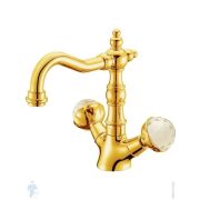 Смеситель Boheme Imperiale 332 для раковины, на 1 отверстие, двухзахватный, золото