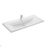 Уценка! Раковина Aquaton Айрис 100 1A723031AG010 1002х452х145 мм перелив, литой мрамор, цвет: белый