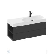 Тумба под умывальник RAVAK SD Lite 1200 L (1200х450х430) умывальник справа, черный X000001880