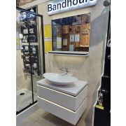 Уценка! Комплект мебели BAND HOURS Santorini зеркало, тумба с раковиной, белый глянец/декор черный
