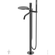Смеситель Boheme Stick 129-GM.4 для ванны/душа, напольный, однозахв, с ручным душем, графит