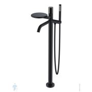 Смеситель Boheme Stick 129-BB для ванны/душа, напольный, с ручным душем, ручка:diamond, черный