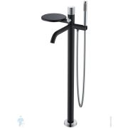 Смеситель Boheme Stick 129-BCR.2 для ванны/душа, напольный, однозахв, с ручным душем, черный+хром